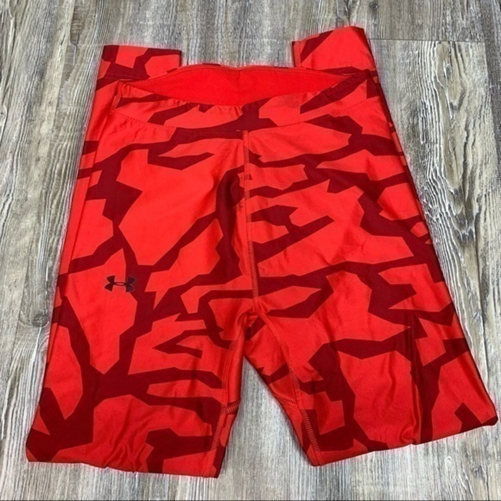 Under Armour Red Camo Cold Gear Compression Pants Size Medium